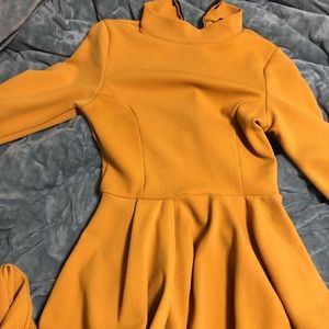 Yellow Flared Tail Peplum Top